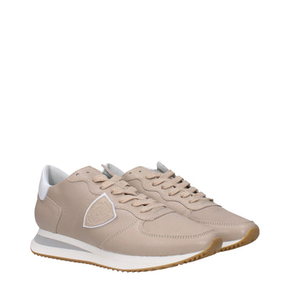 Philippe Model Beige Leder Low-Tops