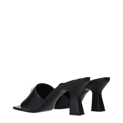 Versace Sandalen aus schwarzem Leder mit Stilettoabsatz