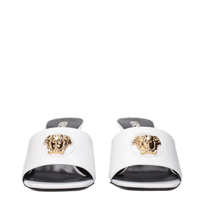 Versace Sandalen aus weißem Leder mit Stilettoabsatz