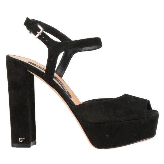 Sergio Rossi – Schwarze Samtsandalen