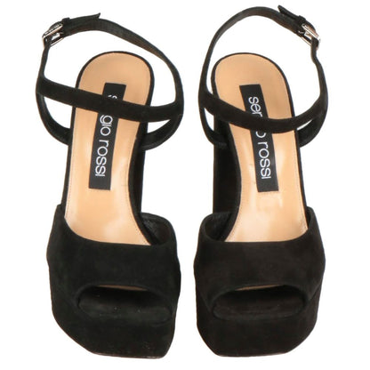 Sergio Rossi – Schwarze Samtsandalen