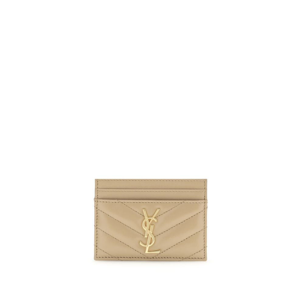 Porte-cartes Saint Laurent en cuir d'agneau