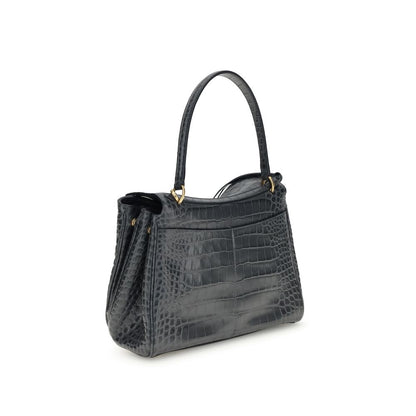 Balenciaga Rodeo Schultertasche aus Leder mit Krokoprägung