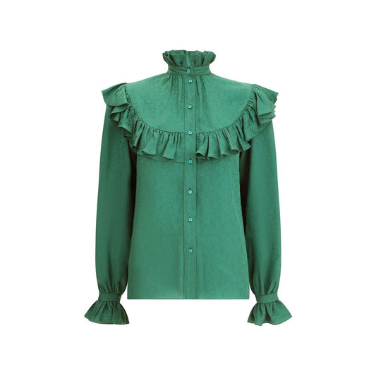 Saint Laurent Seidenbluse mit Rüschen