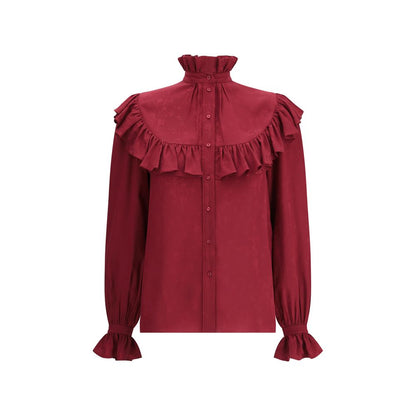 Saint Laurent Seidenbluse mit Rüschen