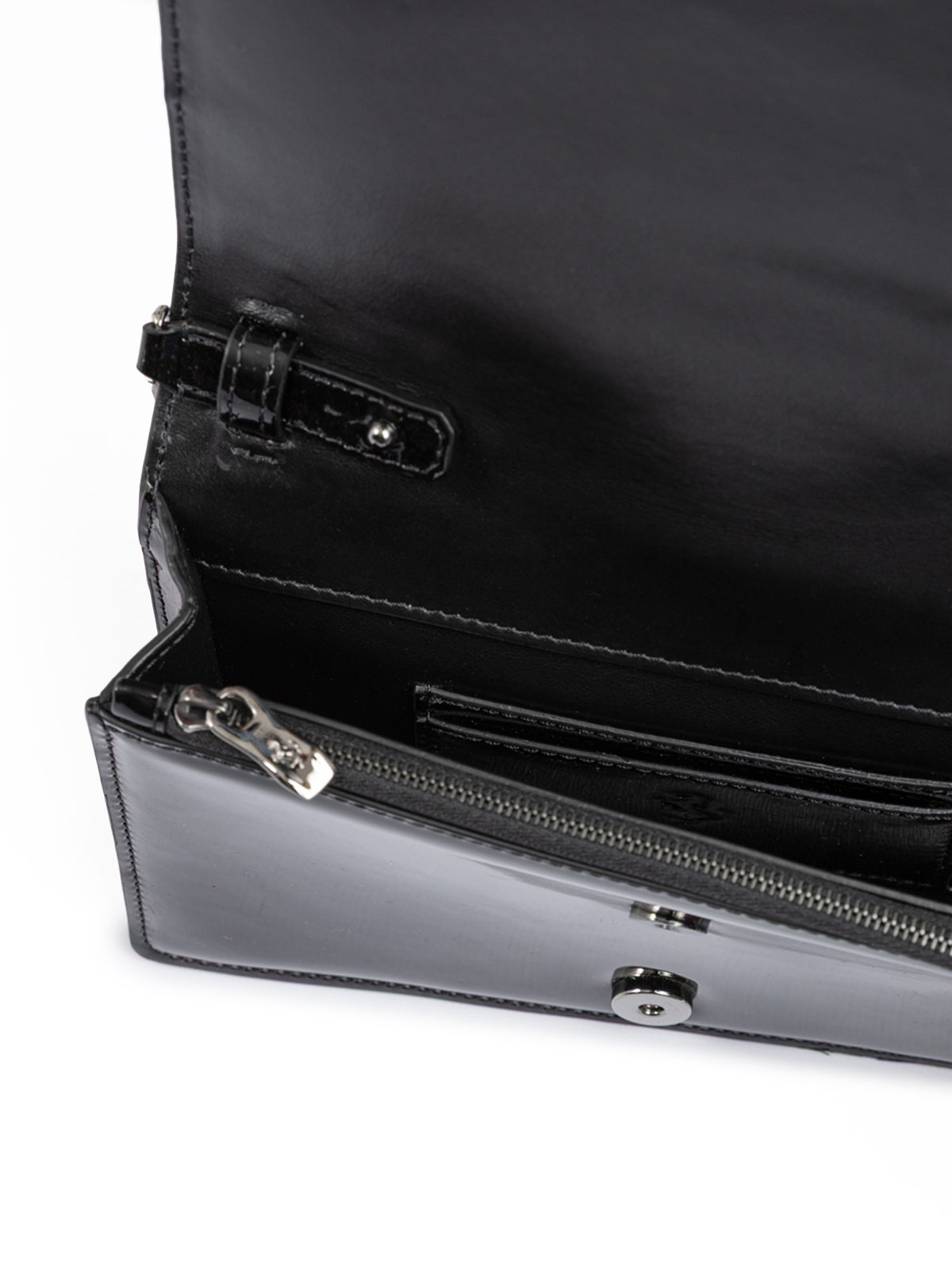 Sac Ferrari en cuir verni noir GT avec chaîne