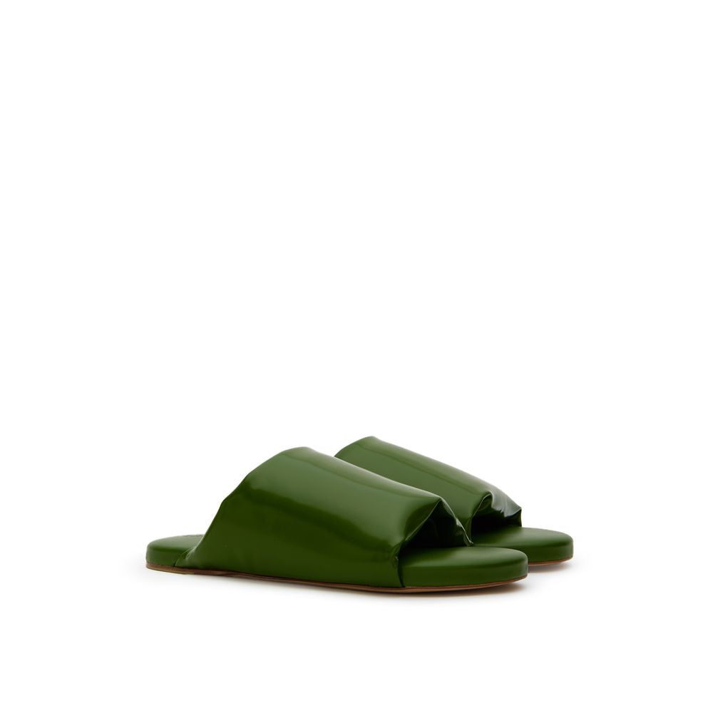 Chaussons en cuir vert Bottega Veneta