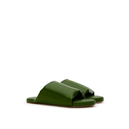 Chaussons en cuir vert Bottega Veneta