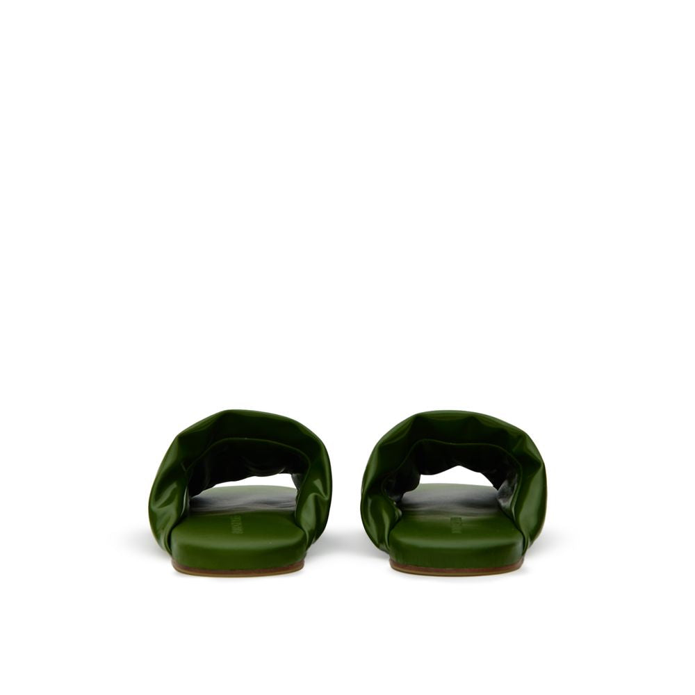Chaussons en cuir vert Bottega Veneta