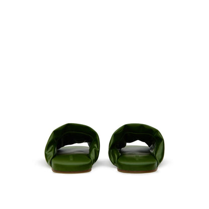 Chaussons en cuir vert Bottega Veneta