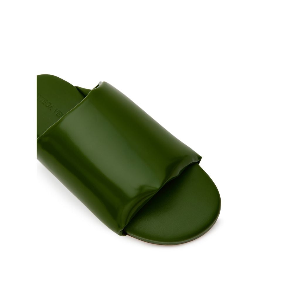 Chaussons en cuir vert Bottega Veneta