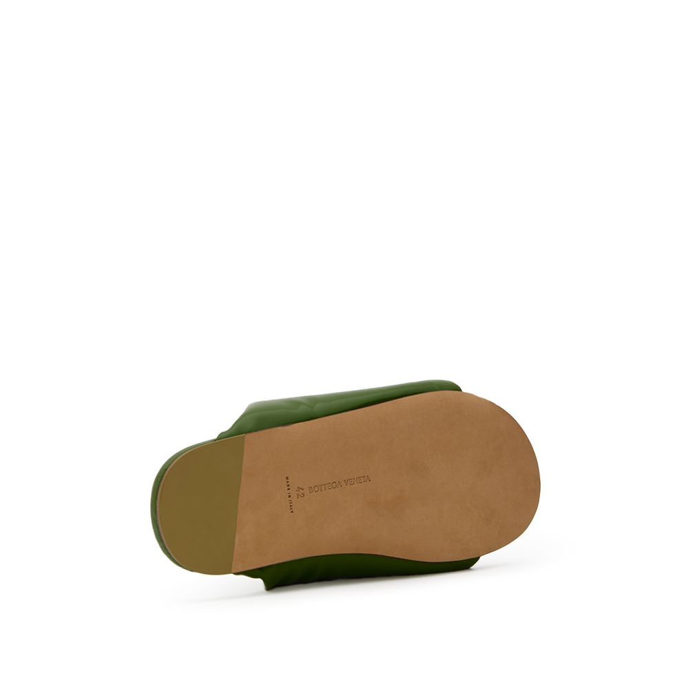 Chaussons en cuir vert Bottega Veneta