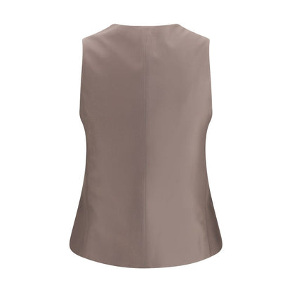Gilet simple boutonnage en chanvre et viscose Giorgio Armani