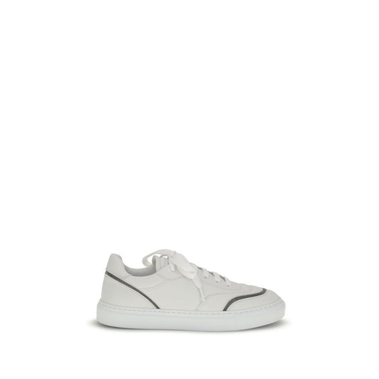 Brunello Cucinelli Leder-Sneaker mit glänzenden Details
