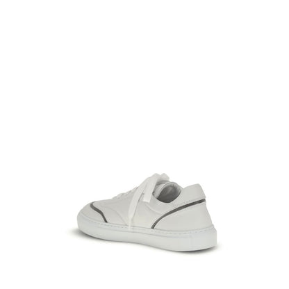 Brunello Cucinelli Leder-Sneaker mit glänzenden Details