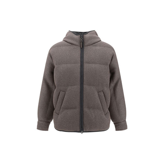 جاكيت صوف مبطن بالريش مع طبقة لامعة (Lurex)