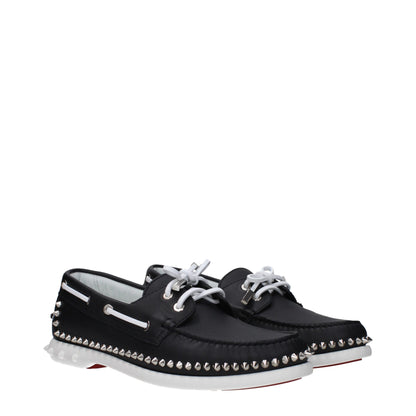 Christian Louboutin – Slipper aus schwarzem Leder