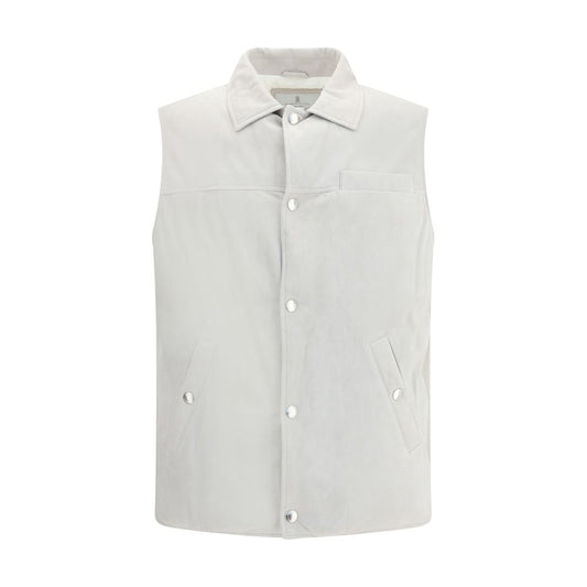 Gilet en cuir rembourré