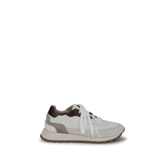 Brunello Cucinelli Leder-Sneaker mit glänzenden Details