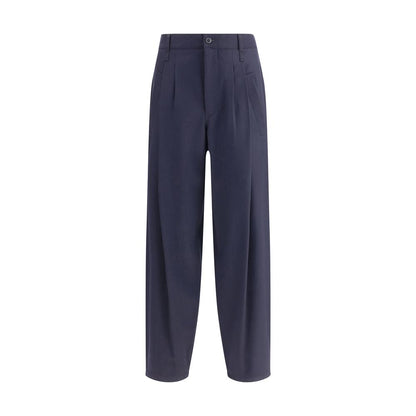 Pantalon à pince simple en tissu de laine léger Giorgio Armani