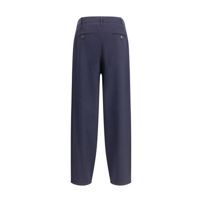 Pantalon à pince simple en tissu de laine léger Giorgio Armani