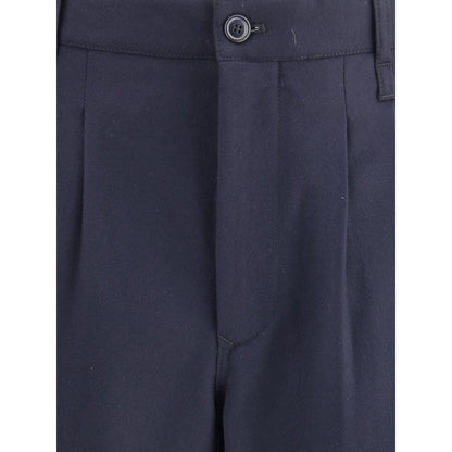 Pantalon à pince simple en tissu de laine léger Giorgio Armani