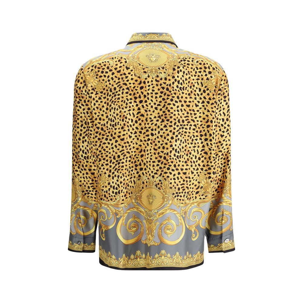 Chemise foulard en soie guépard Versace