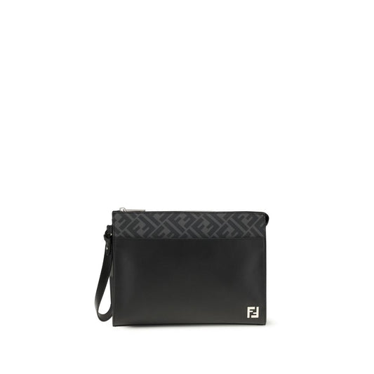 Fendi Leder FF Canvas Beutel
