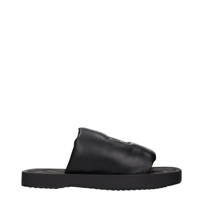 Burberry – Schwarze Leder-Slipper-Sandalen
