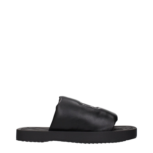 Burberry – Schwarze Leder-Slipper-Sandalen