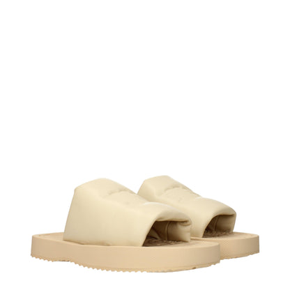 Burberry Beige Leder-Slipper-Sandalen