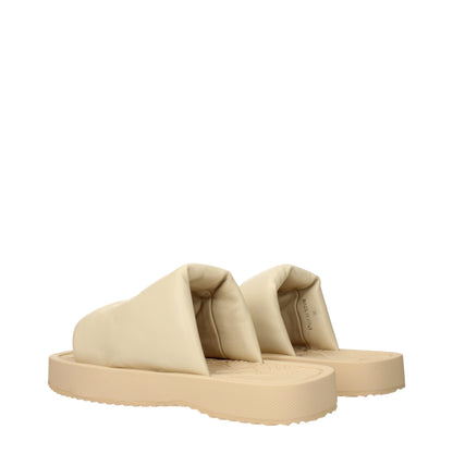 Burberry Beige Leder-Slipper-Sandalen