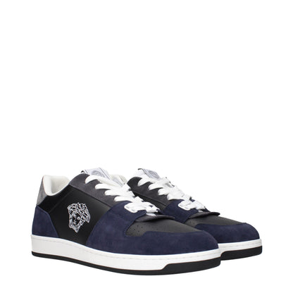 Blaue Ledersneaker von Versace