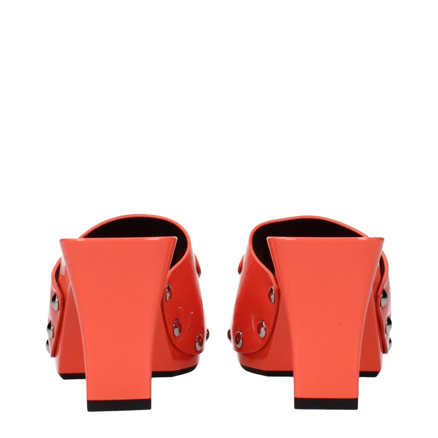 Versace Orangefarbene Plateauschuhe aus Leder