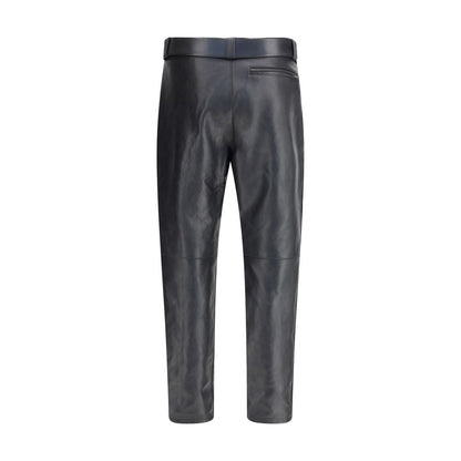 Saint Laurent Hose aus gehämmertem Leder mit Gürtel