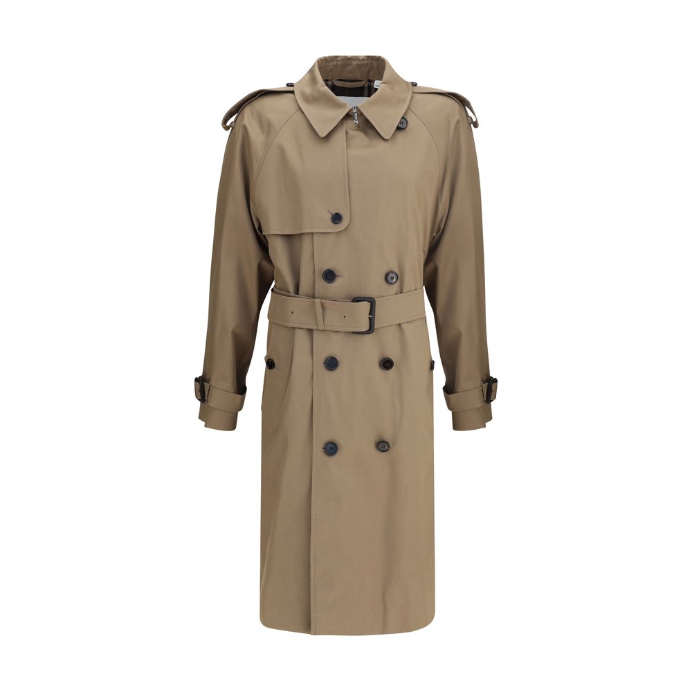 Manteau-pluie long en gabardine de coton