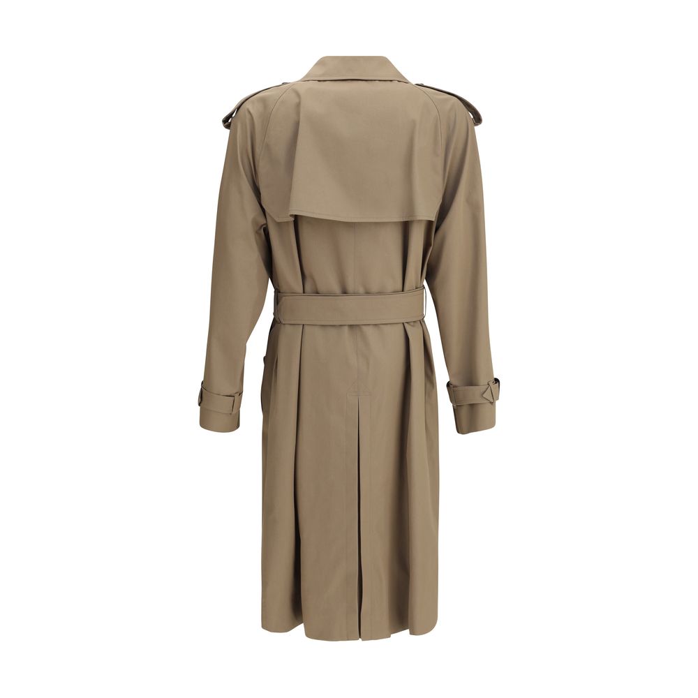 Manteau-pluie long en gabardine de coton