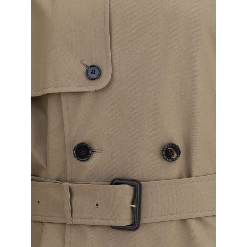 Manteau-pluie long en gabardine de coton