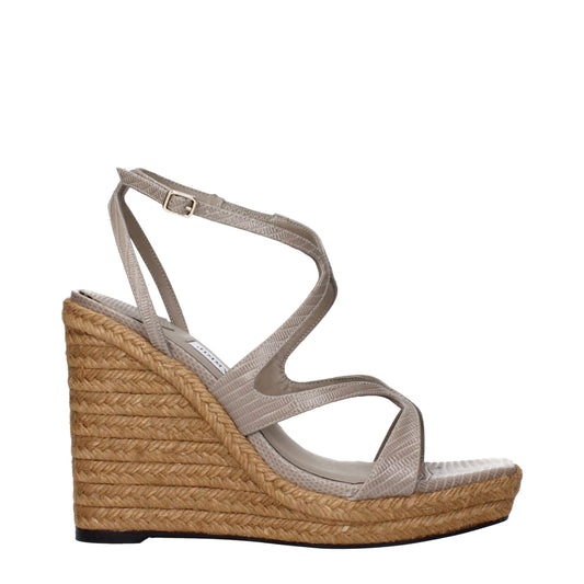 Jimmy Choo Keilsandaletten aus grauem Leder