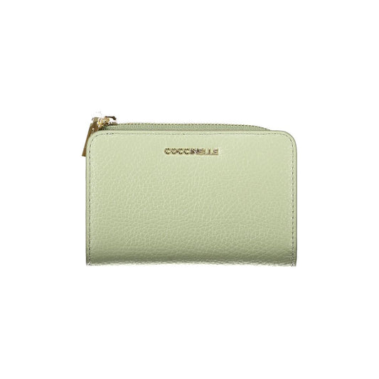 Portefeuille femme en cuir vert Coccinelle