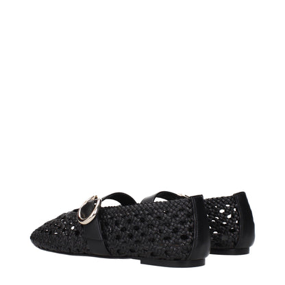 Stuart Weitzman Black Leather Ballet Flats
