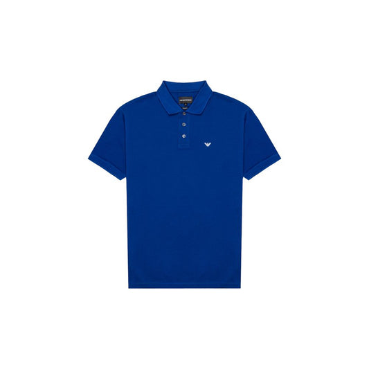 Emporio Armani Blue Cotton Polo Shirt