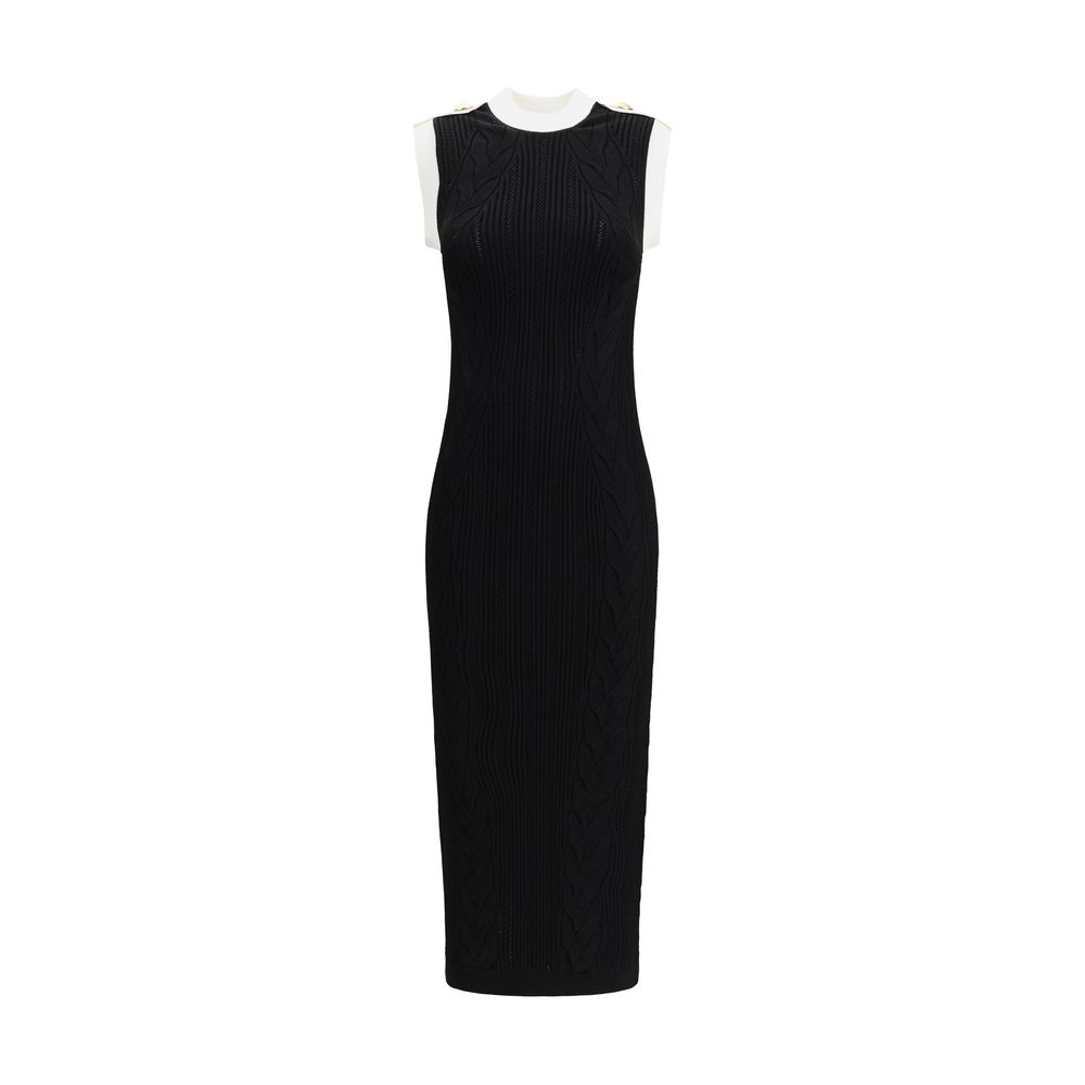 Robe longue en tricot torsadé sans manches
