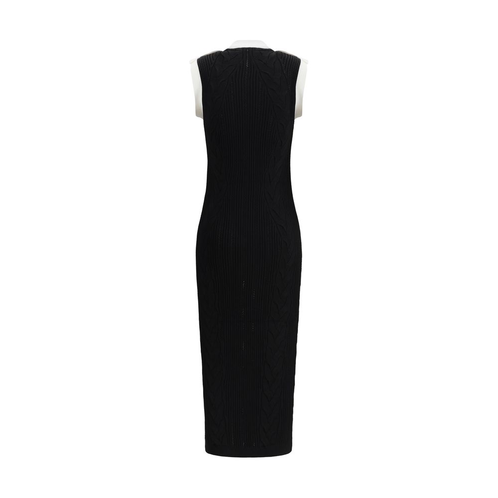 Robe longue en tricot torsadé sans manches
