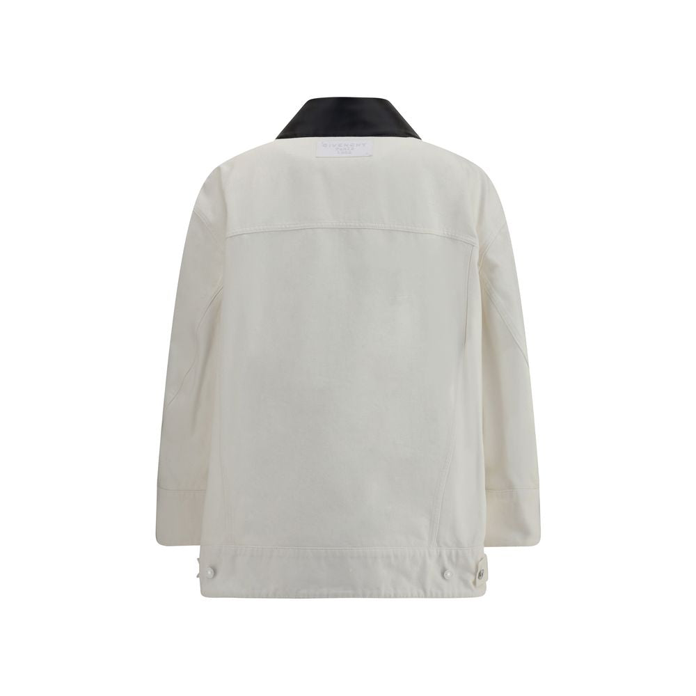 Veste en jean avec col en cuir