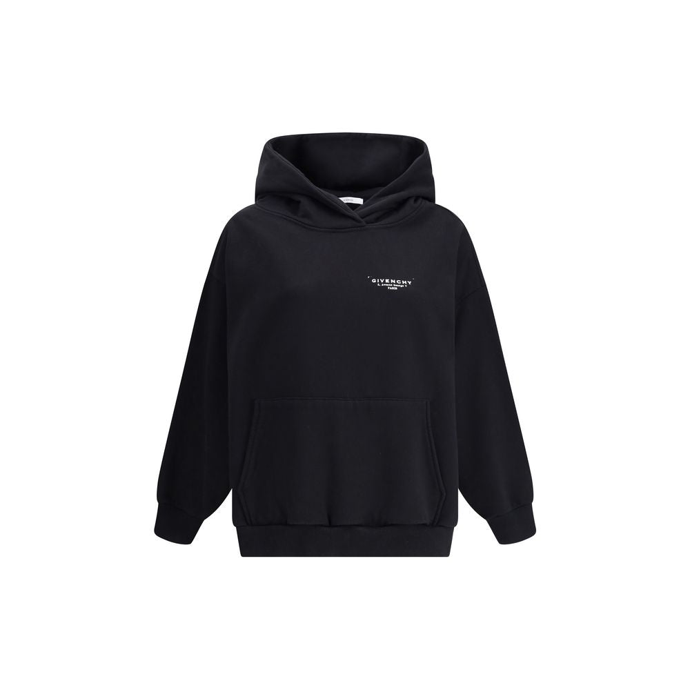Sweat à capuche noir en coton