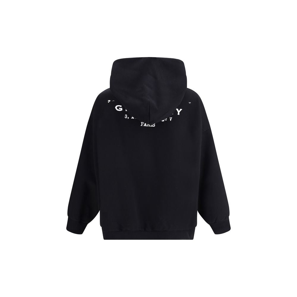 Sweat à capuche noir en coton