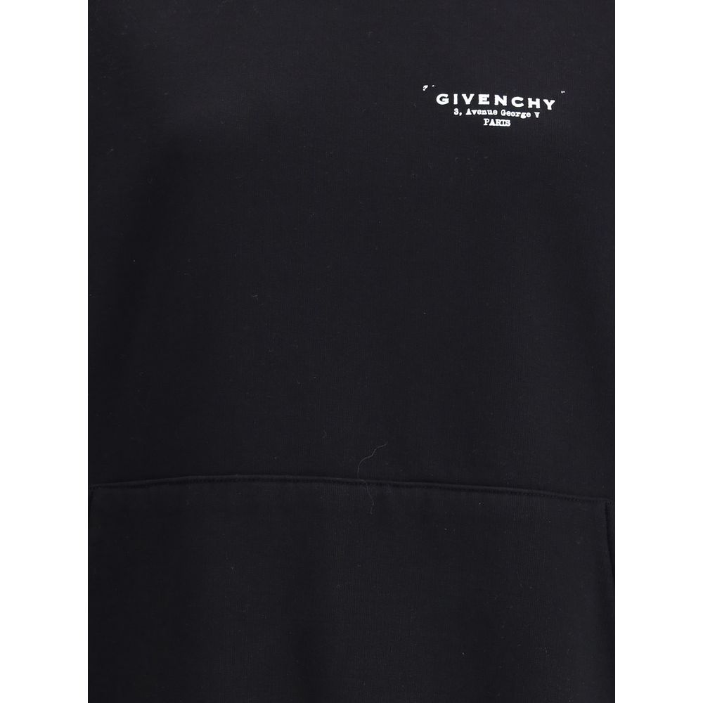 Sweat à capuche noir en coton