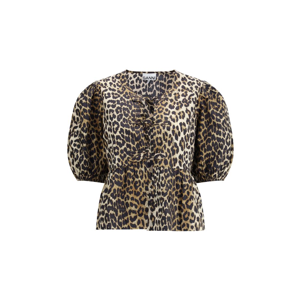 Chemise en coton léopard