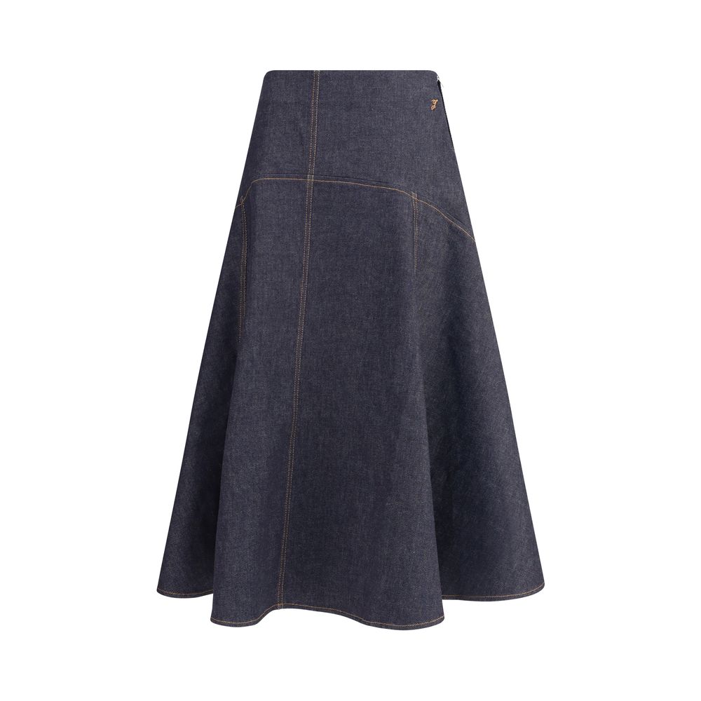 Jupe mi-longue en jean